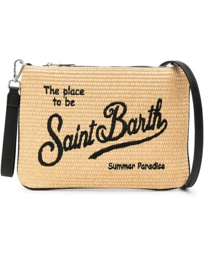 Mc2 Saint Barth Schwarzes portemonnaie mit besticktem motiv - Natur