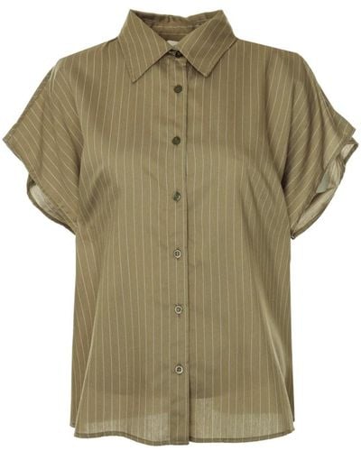 American Vintage Bluse mit fledermausärmeln - Grün