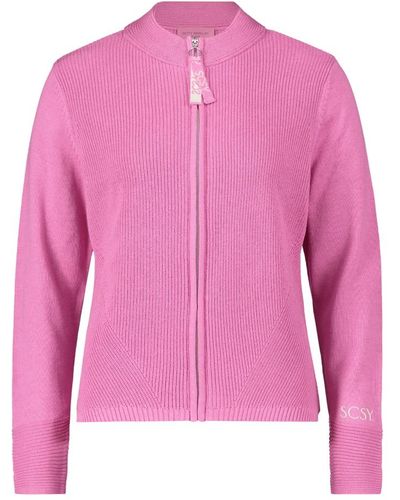 Betty Barclay Klassischer strick-cardigan mit reißverschluss,strick-cardigan mit strickdetails - Pink