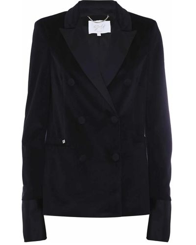 Kocca Elegante chaqueta de ante de doble botonadura - Negro