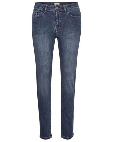 Saint Tropez Slim fit medium denim jeans - Blau