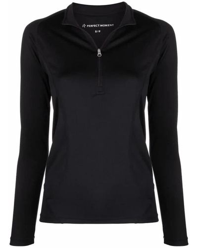 Perfect Moment Long Sleeve Tops - Black