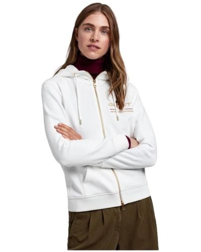 GANT Sweatshirts & hoodies > zip-throughs - Blanc