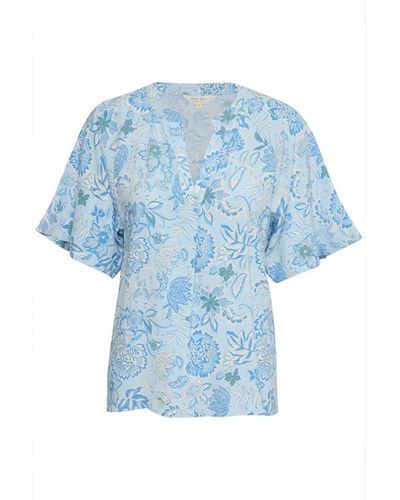 Part Two Sommerlied Tapetenmuster Bluse - Blau
