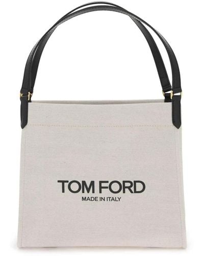 Tom Ford Amalfi tote bag mit bedrucktem logo - Weiß