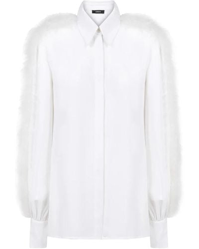 Amen Camicia marabù - abbiglito alla moda - Bianco