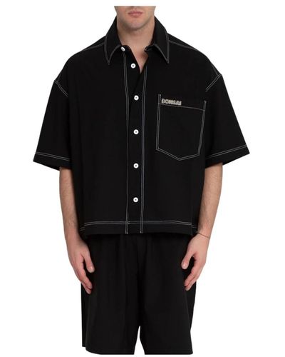 Bonsai Gekürztes hemd im uniformstil - Schwarz