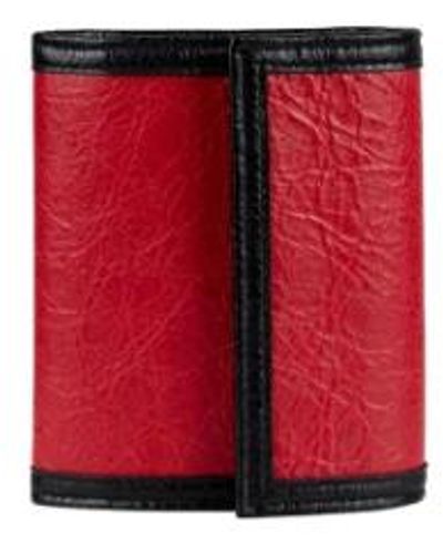 Balenciaga Rote und schwarze lederbrieftasche mit reißverschlusstasche
