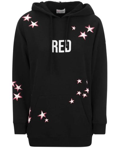 RED Valentino Felpa in jersey nera con dettaglio in tulle - Nero