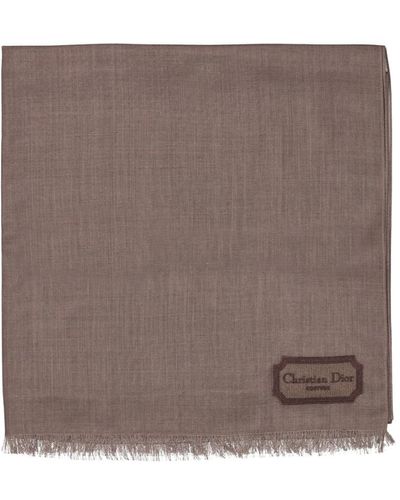 Dior Sciarpa di lusso in seta e cashmere con frange - Marrone