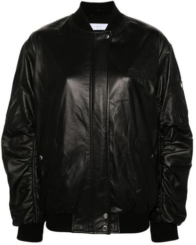 IRO Bomber chaqueta de cuero - Negro