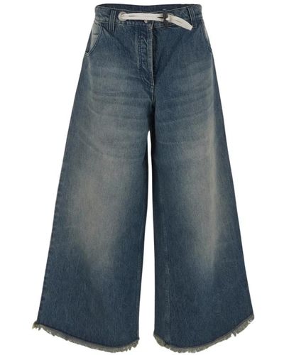 Moncler Jeans con frange - Blu