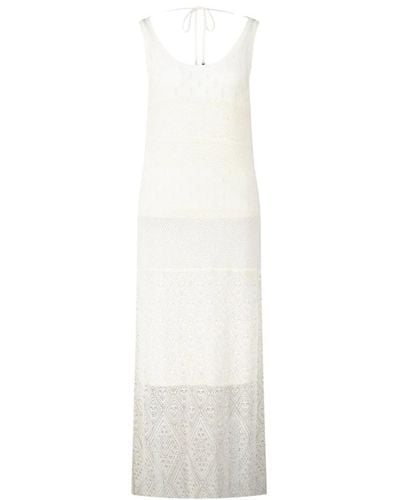 BOSS Sommer maxi kleid mit binde-detail - Weiß