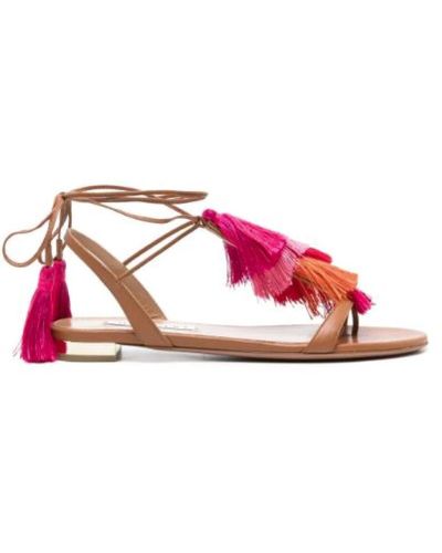 Aquazzura Flache sandalen mit quasten für frauen - Pink