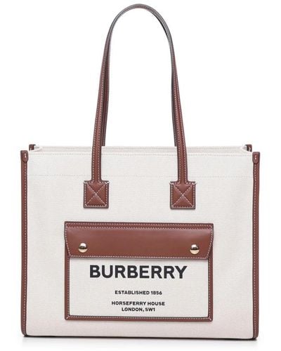 Burberry Tote Bags - White