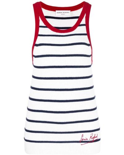 Sonia Rykiel Casual weiß ärmelloses tank top - Rot