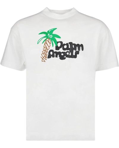 Palm Angels Oversize t-shirt mit skizze - Weiß