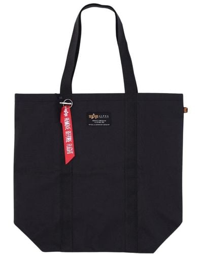 Alpha Industries Schwarze label shopping bag - streetwear kollektion