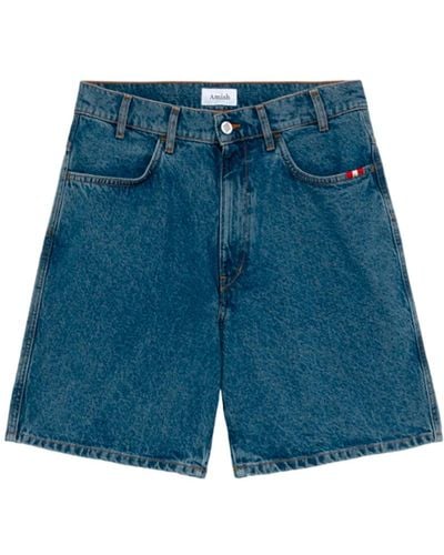 AMISH Denim shorts mit kontraststickerei - Blau