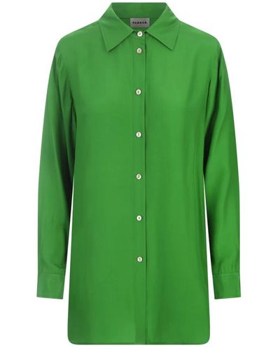 P.A.R.O.S.H. Vestido mini chemisier verde sofia