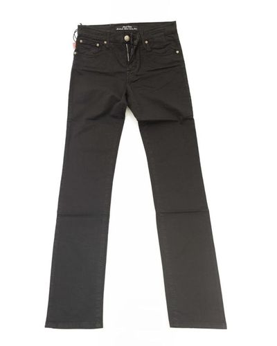 Jacob Cohen Schwarze baumwoll-slim-jeans mit logo-stickerei - Grau