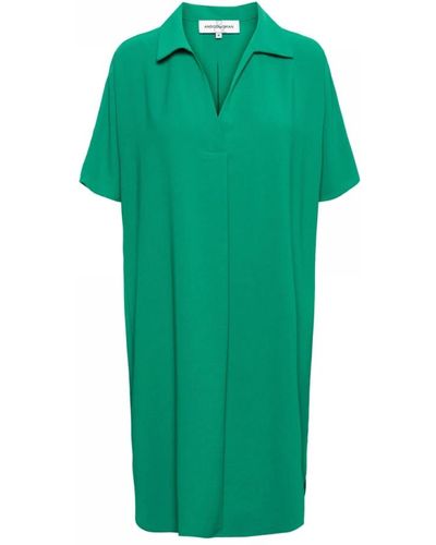 &Co Woman Grünes ausgestelltes kleid mit kragen,kobaltblaues ausgestelltes kleid,marine ausgestelltes kleid &co