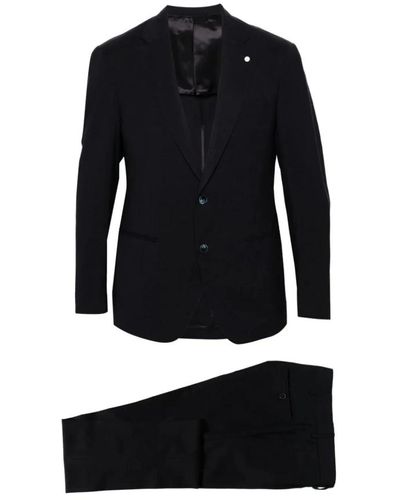 Luigi Bianchi Suits > suit sets > single breasted suits - Noir