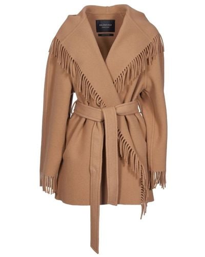Balenciaga Belted Coats - Brown
