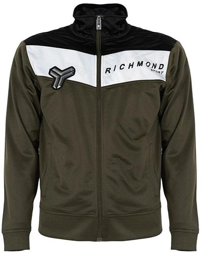 John Richmond Sportlicher Reißverschluss-Pullover - Grün