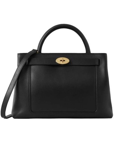 Mulberry Elegante minimalistische medium islington schwarze ledertasche