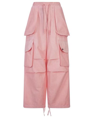 A PAPER KID Pantalones cargo rosa mezcla algodón ligero