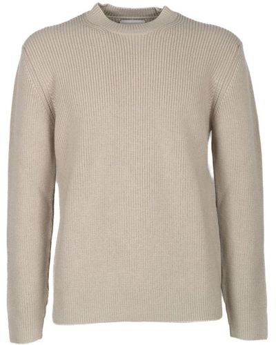 Circolo 1901 Paricollo maglione in lana vergine colore fango - Grigio