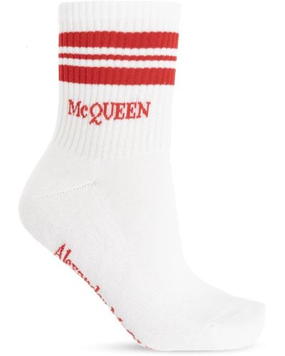 Alexander McQueen Baumwollsocken mit logo - Weiß
