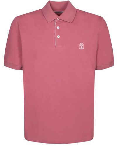 Brunello Cucinelli Polo-shirt mit kontrastierendem logo - Pink
