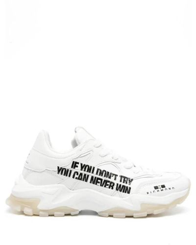 John Richmond Herren Sneaker mit bedrucktem Slogan - Weiß