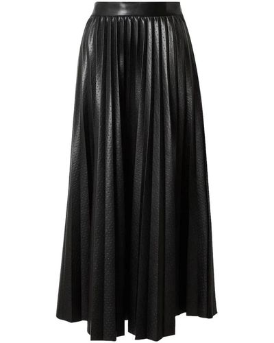 BOSS Falda midi estampada con detalles plisados - Negro