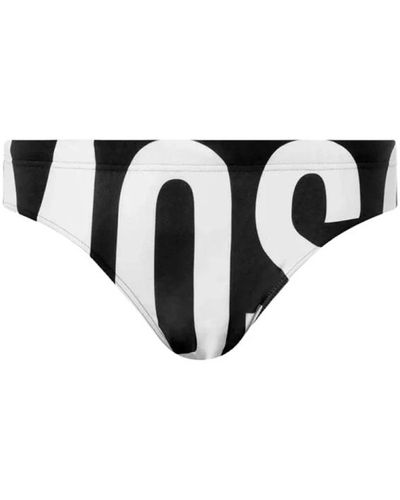Love Moschino Herren Bikini Slip mit Logo-Print - Schwarz