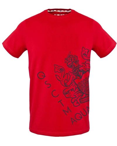 Aquascutum Kurzarm rundhals baumwoll-t-shirt - Rot