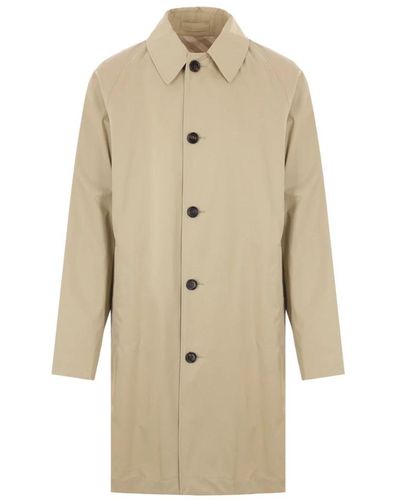 Burberry Single-Breasted Coats - Natural