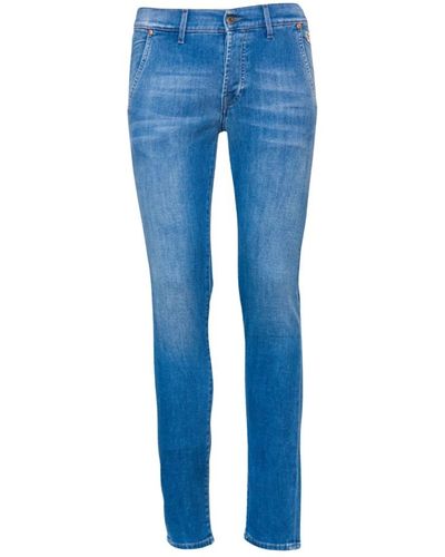 Roy Rogers Jeans denim slim fit lavaggio scuro - Blu