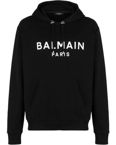 Balmain Hoodie mit Logo-Print - Schwarz