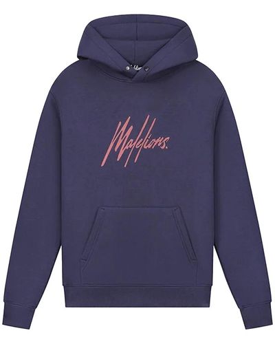 MALELIONS Gestreifte signature hoodies - Blau