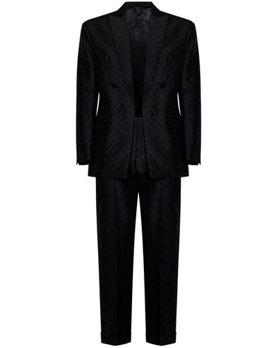 Balmain Single Breasted Suits - Black