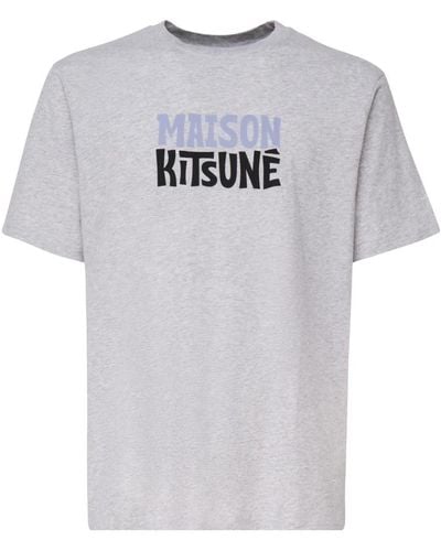 Maison Kitsuné Stilvolle baumwollmischung t-shirts und polos - Grau