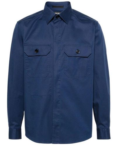 ZEGNA Casual Shirts - Blue