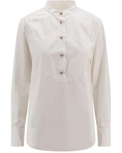 Chloé Baumwollshirt mit metallknöpfen - Weiß