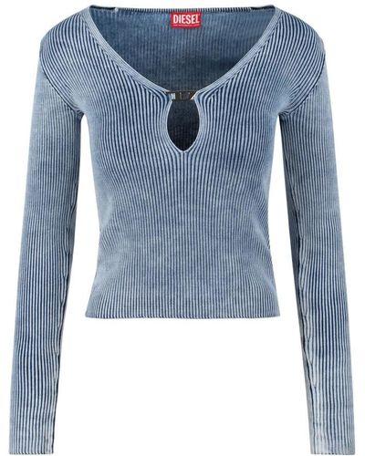 DIESEL V-Neck Knitwear - Blue