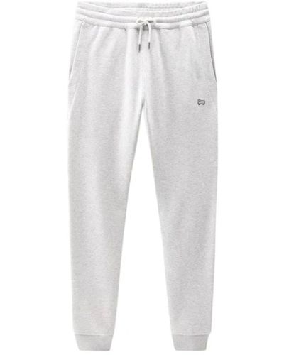 Woolrich Pantaloni da ginnastica grigi chiari - Bianco