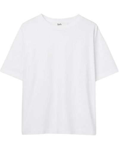Séfr Klassisches baumwoll-t-shirt-modell - Weiß
