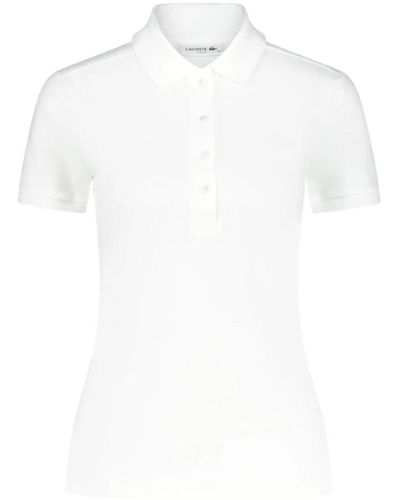 Lacoste Polo slim-fit con logo applicato - Bianco